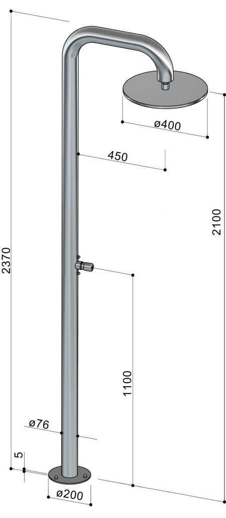 Douche extérieure inox - Boss Wide BW 76 AST - Fontealta