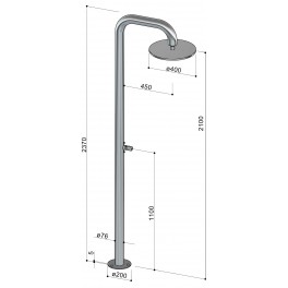 Douche extérieure design en inox Boss wide BW76 AST de Fontealta Douche extérieure design en inox Boss wide BW76 AST de Fontealta