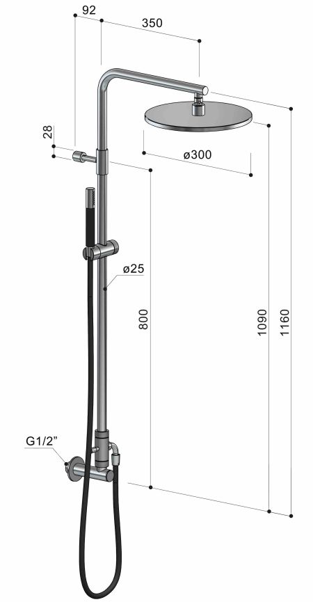 Douche extérieure inox - Waterline - W6X1.E- Fontealta Douche extérieure inox - Waterline - W6X1.E- Fontealta