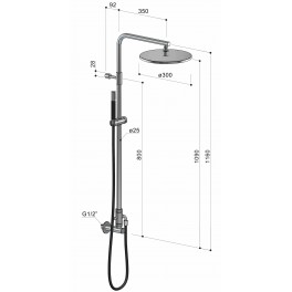 douche extérieure en inox w6X1.E avec mitigeur de Fontealta douche extérieure en inox w6X1.E avec mitigeur de Fontealta