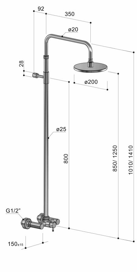 Douche extérieure inox - Waterline - W083 - Fontealta Douche extérieure inox - Waterline - W083 - Fontealta