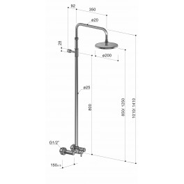 douche extérieure en inox W083 avec mitigeur de Fontealta
