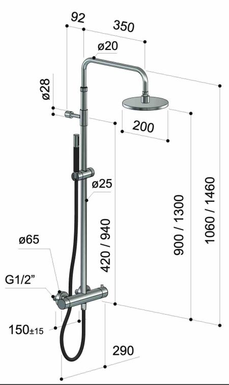 Douche extérieure inox - Waterline - W075.E- Fontealta Douche extérieure inox - Waterline - W075.E- Fontealta