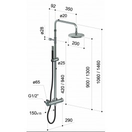 douche extérieure en inox W075.E avec douchette de Fontealta douche extérieure en inox W075.E avec douchette de Fontealta