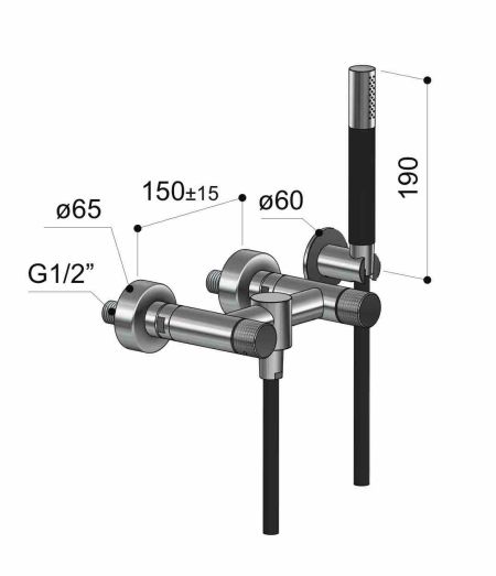 Mélangeur mural inox avec douchette - Waterline - WX30.SK - Fontealta