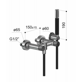 Mélangeur mural inox 316 avec douchette WX30.SK Fontealta