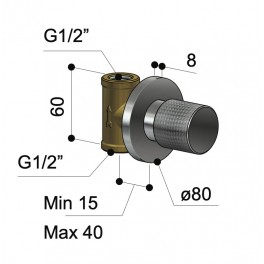 Robinet en inox de douche de piscine ST1 de Fontealta