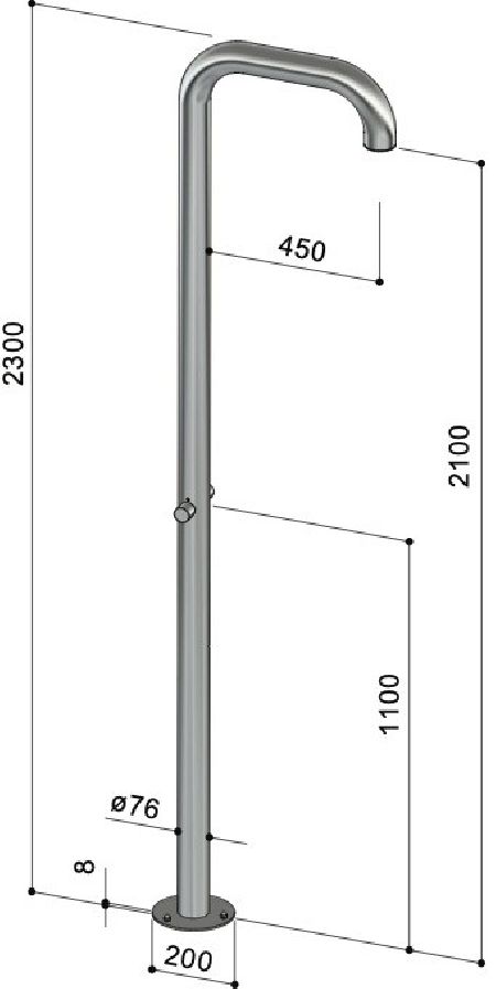 Douche extérieure inox - Waterline - W010.E - Fontealta