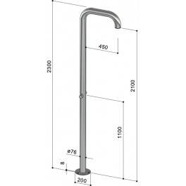 douche extérieure en inox W010.E avec douchette de Fontealta