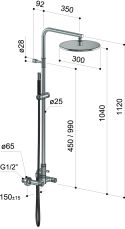 Douche extérieure murale en inox - Classy - W630.E- Fontealta