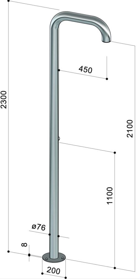 Douche extérieure inox - Boss B76  - Fontealta