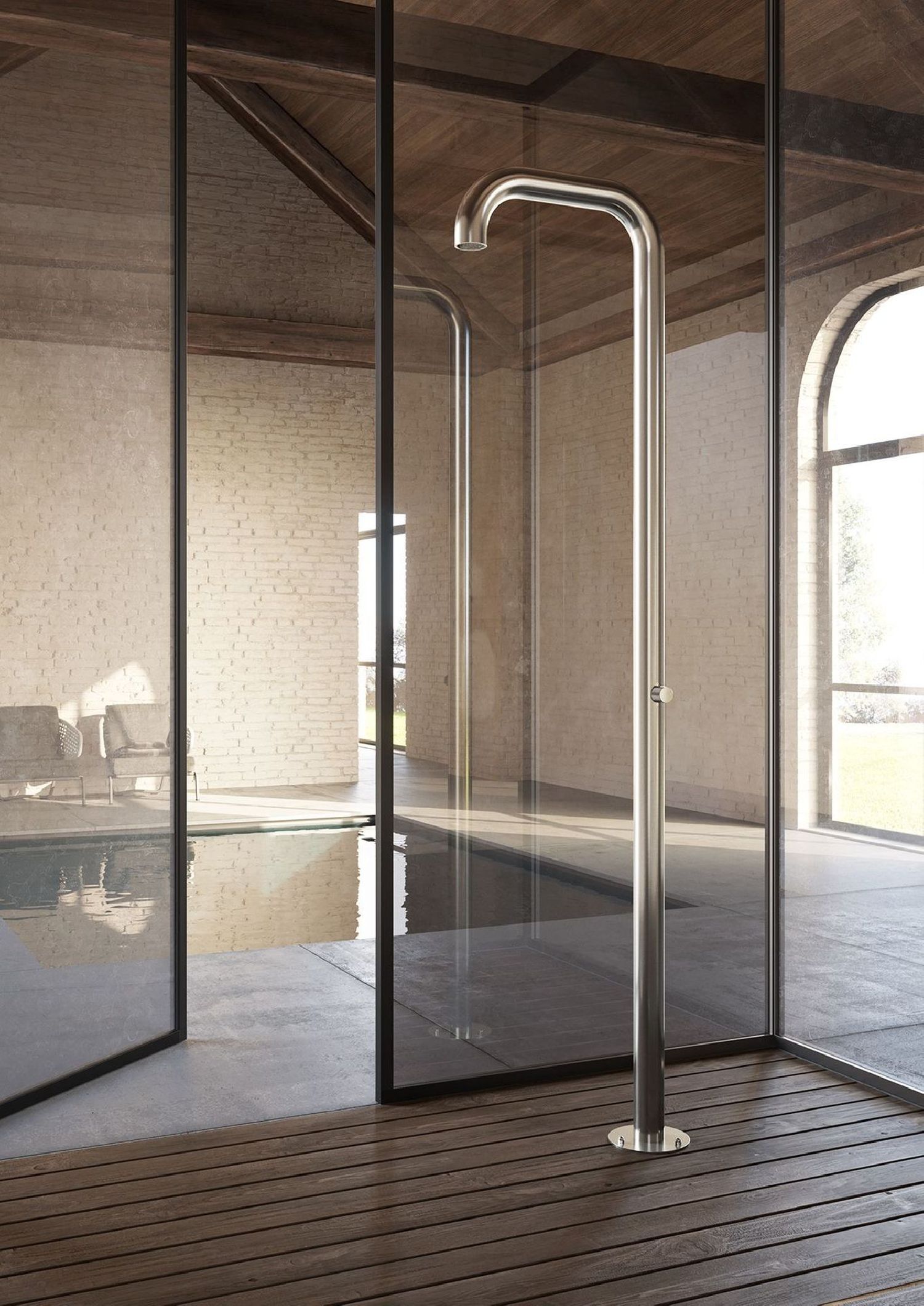 Douche extérieure design en inox Boss B76 de Fontealta