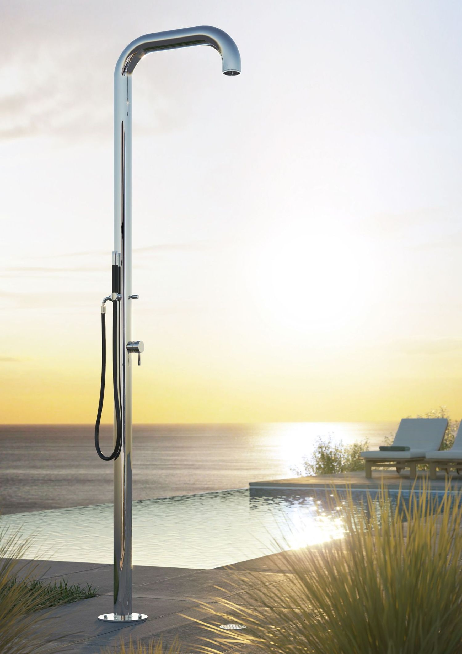 Douche extérieure design en inox Boss B76 ME de Fontealta