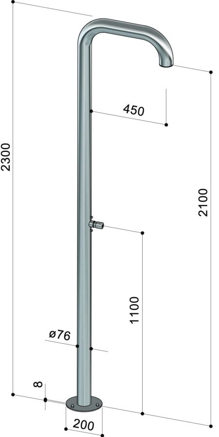 Douche extérieure inox - Boss B76 AST - Fontealta