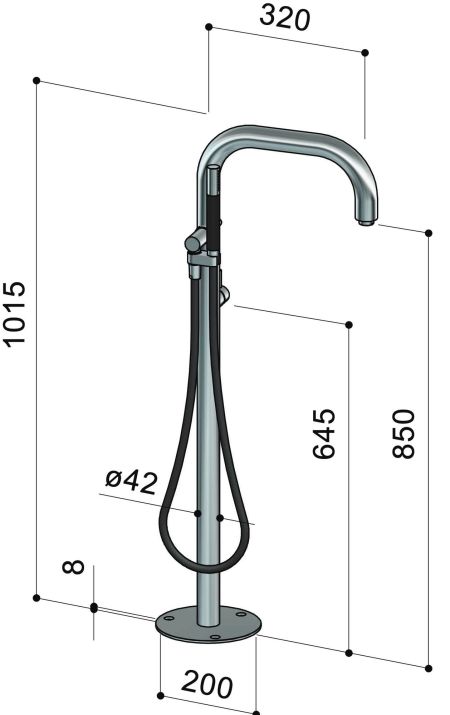 Robinet inox remplisseur de baignoire - Boss B40V.ME - Fontealta