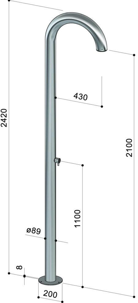 Douche extérieure inox- CLUB C90  - Fontealta
