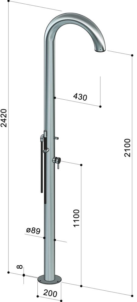 Douche extérieure inox -  CLUB C90 ME - Fontealta Douche extérieure inox -  CLUB C90 ME - Fontealta