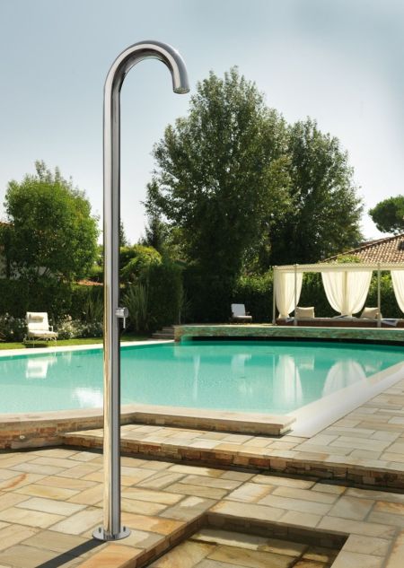 Douche extérieure design inox Aisi 316 avec mitigeur - CLUB C90 M