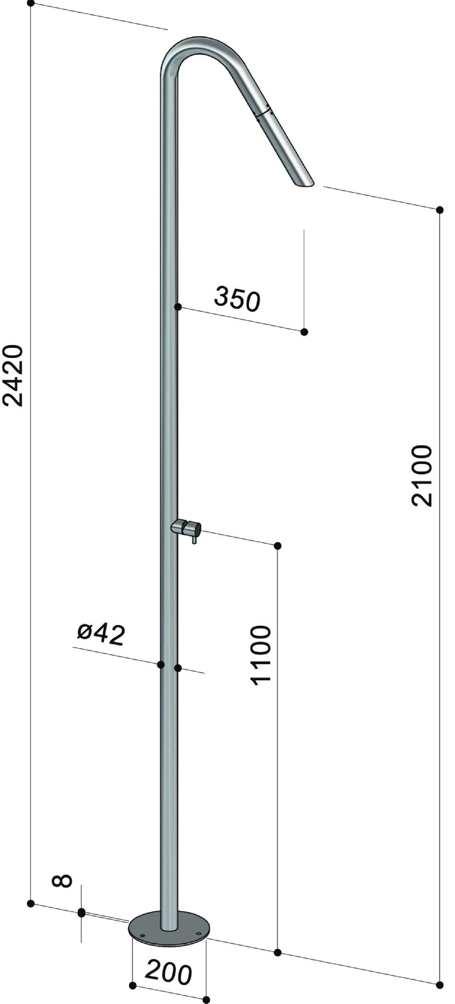 Douche extérieure design Twiggy CSR40 M de Fontealta
