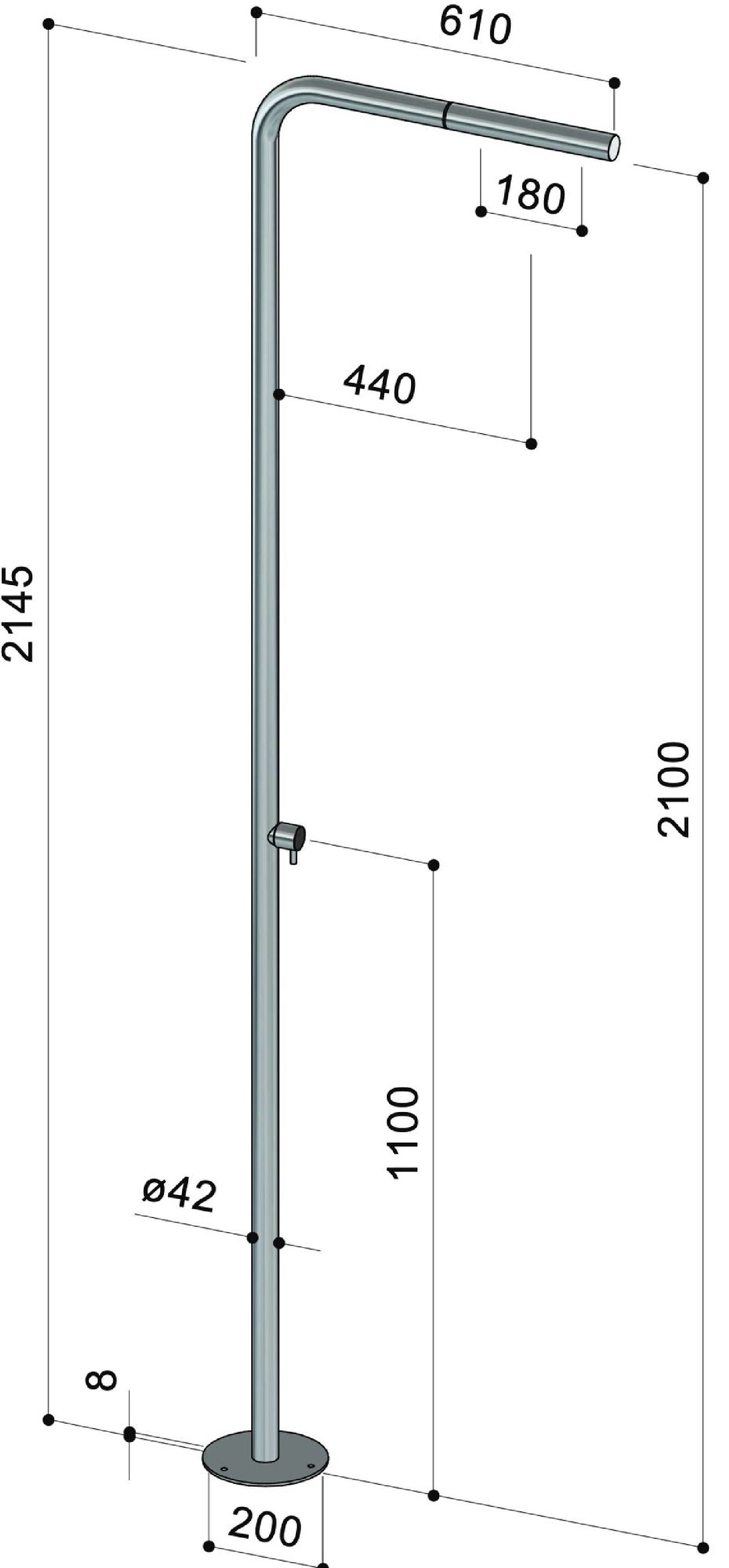 Douche extérieure inox design Skinny S40 de Fontealta Douche extérieure inox design Skinny S40 de Fontealta