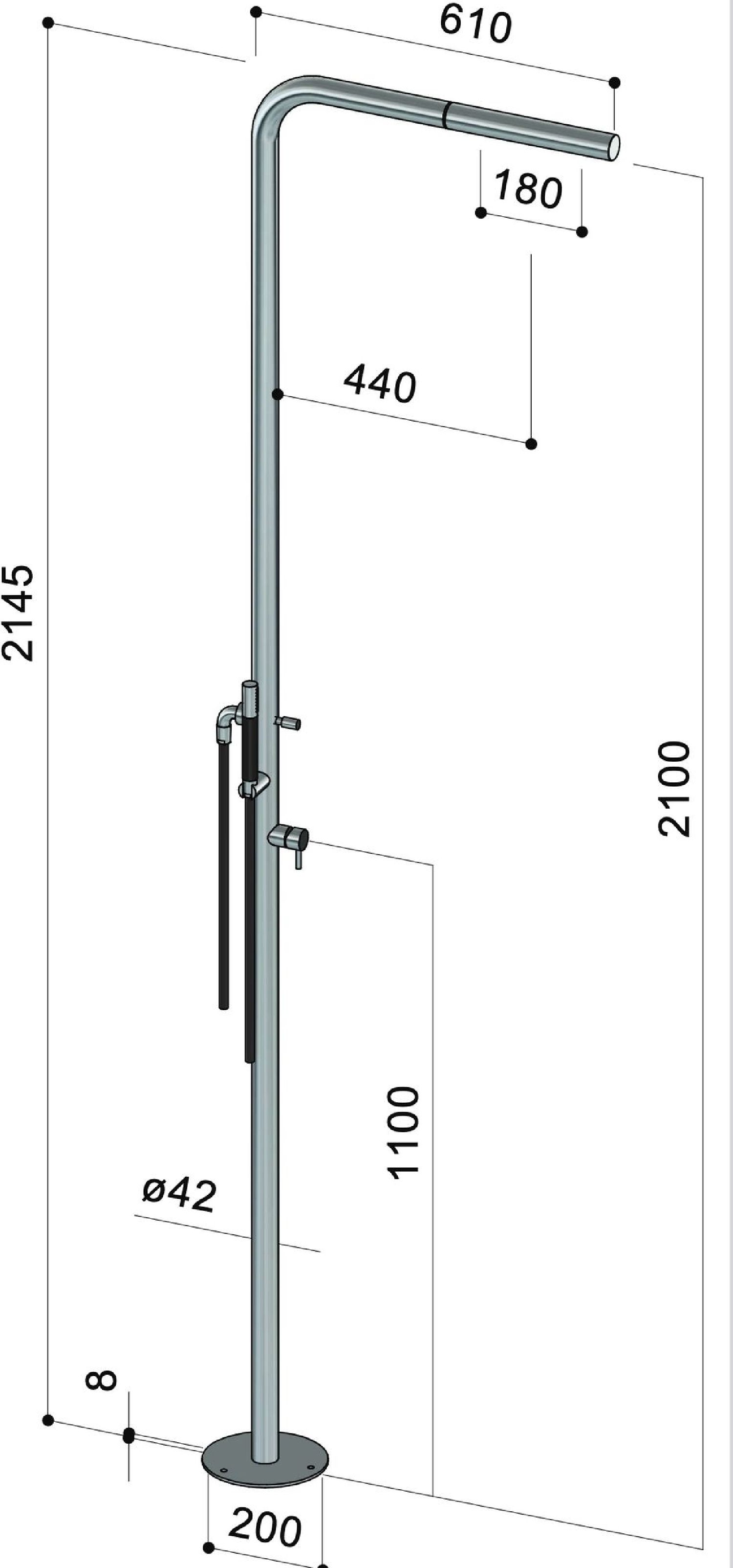 Douche extérieure inox Skinny S40 ME de Fontealta Douche extérieure inox Skinny S40 ME de Fontealta