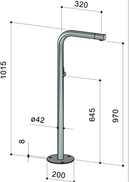 Colonne mitigeur inox pour baignoire  - Skinny S40 VM- Fontealta