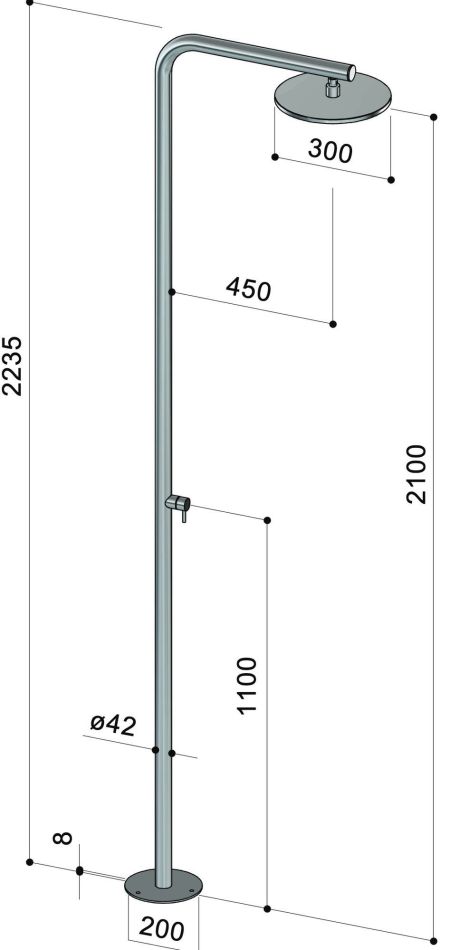 Douche extérieure inox - Classy C40 M - Fontealta