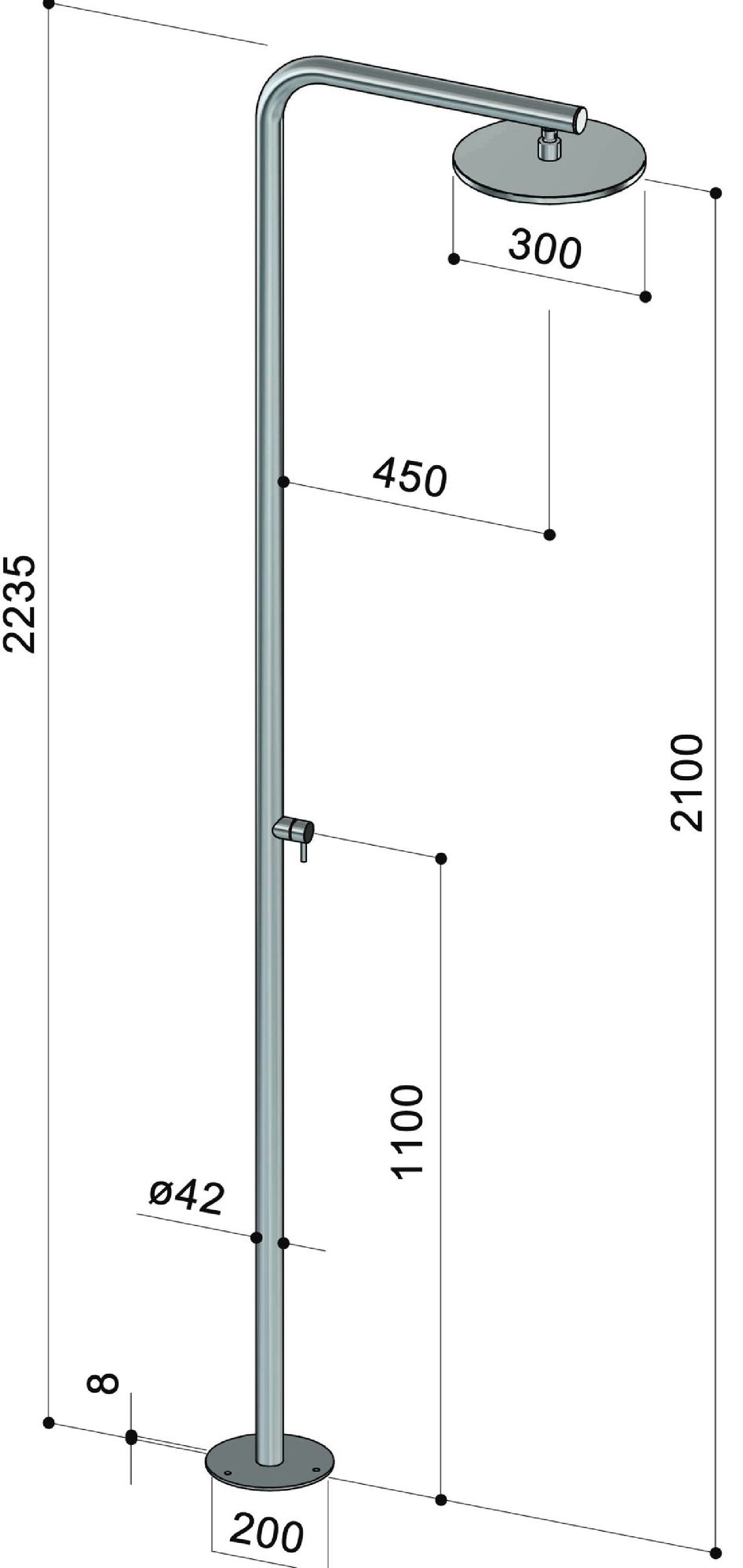 Douche extérieure design Classy C40 M de Fontealta