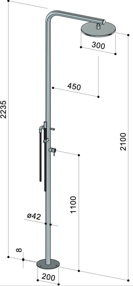 Douche extérieure inox - Classy C40 ME- Fontealta