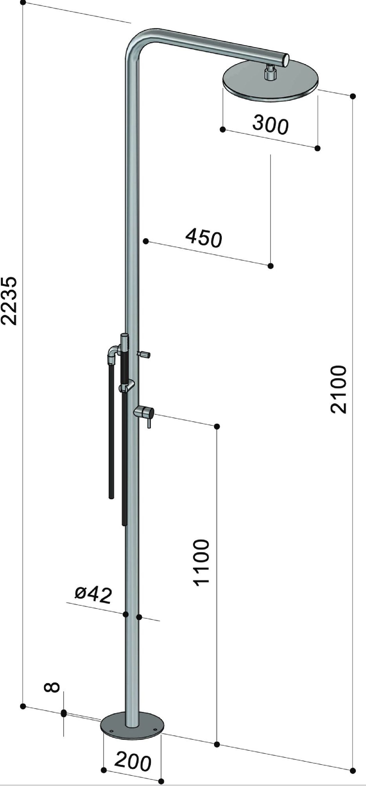 Douche extérieure  Fontealta inox Classy C40 ME