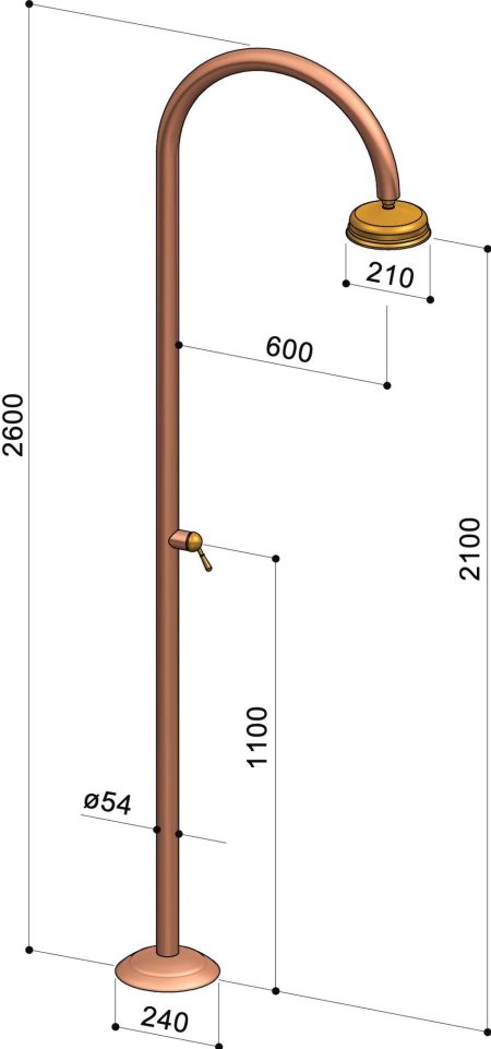 Douche extérieure en cuivre - Origo C50 R M- Fontealta Douche extérieure en cuivre - Origo C50 R M- Fontealta