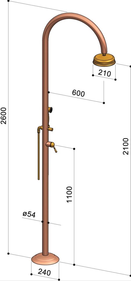 Douche extérieure en cuivre - Origo C50R ME - Fontealta