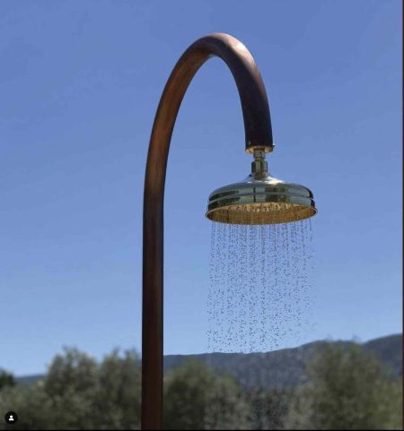 Douche extérieure en cuivre, robinet et pommeau - Origo C50 R - Fontealta