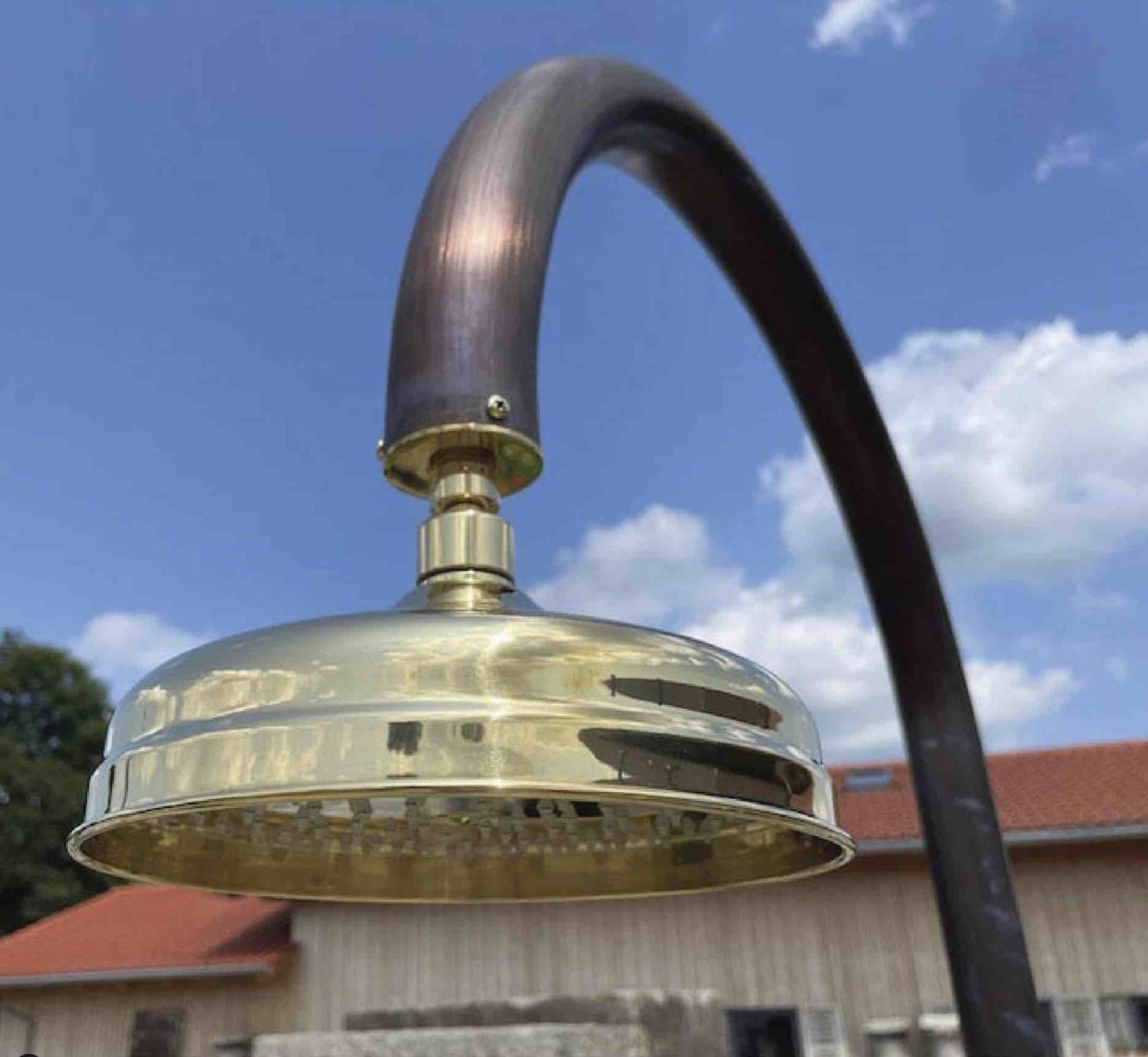 Douche extérieure en cuivre, robinet et pommeau - Origo C50 R