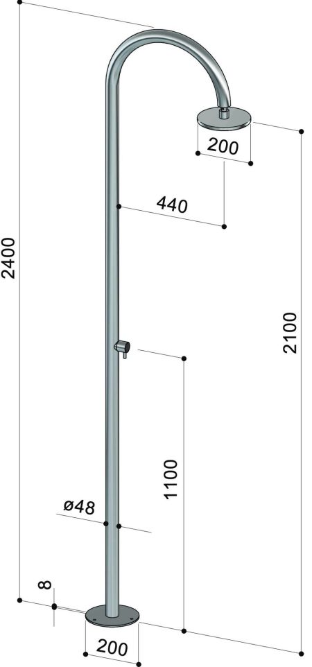 Douche de piscine inox - Origo C50  AS- Fontealta Douche de piscine inox - Origo C50  AS- Fontealta