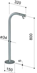Colonne de robinet de jardin sur pied inox 316 - Spring Col 30