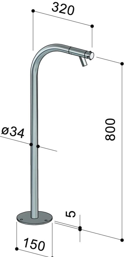 Colonne sur pied en inox - Col 30  - Fontealta