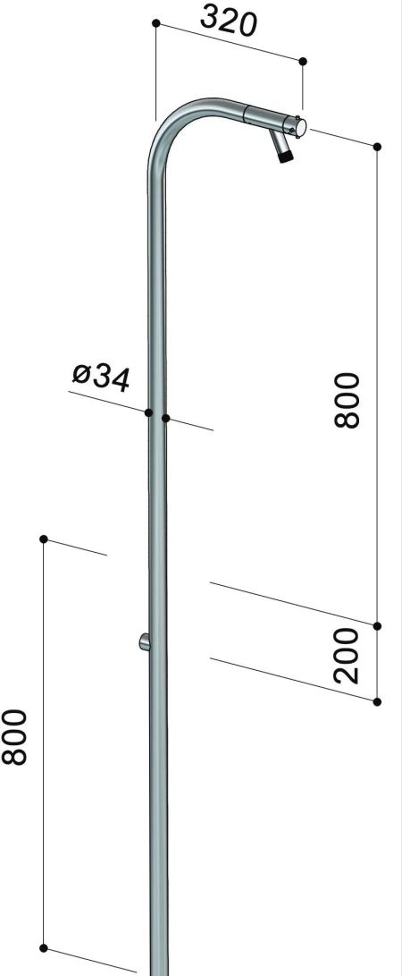 Robinet de jardin sur pied en inox - Col 30G  - Fontealta