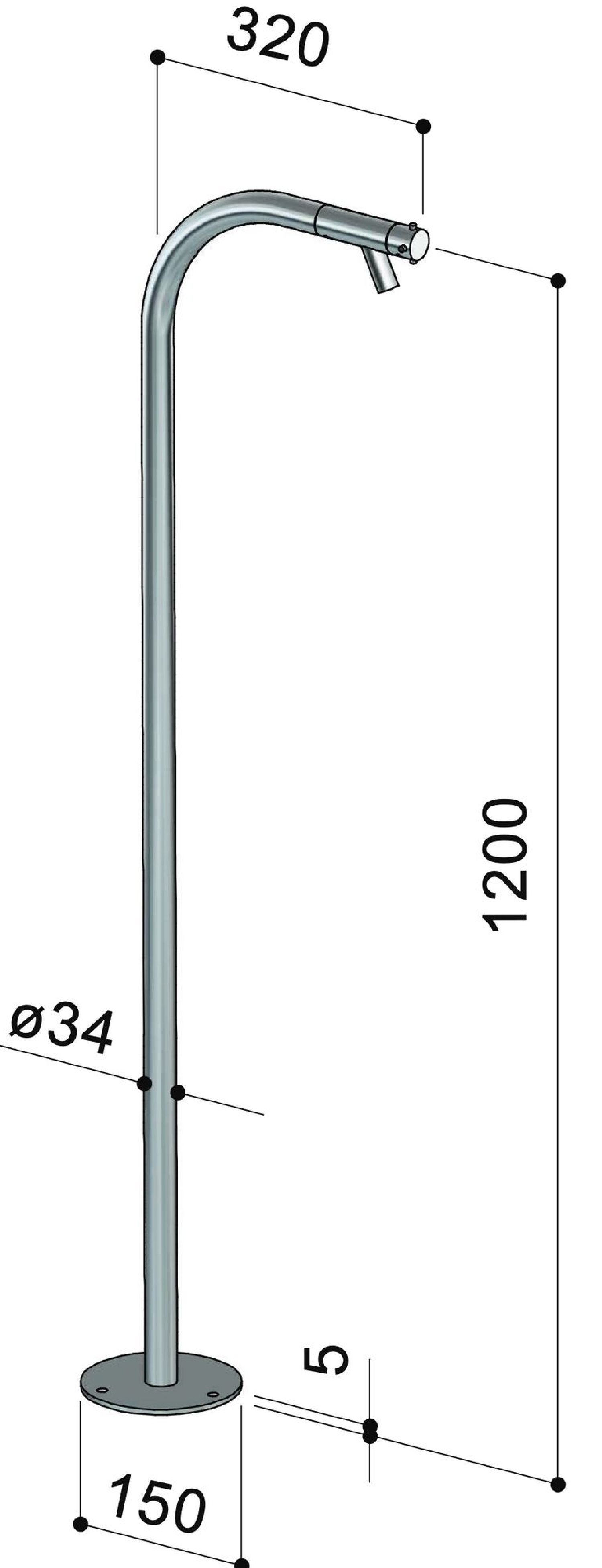 Colonne sur pied en inox pour jardin C30H de fontealta