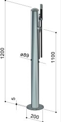 Colonne de douche extérieure avec douchette inox 316 - Spring Col 90
