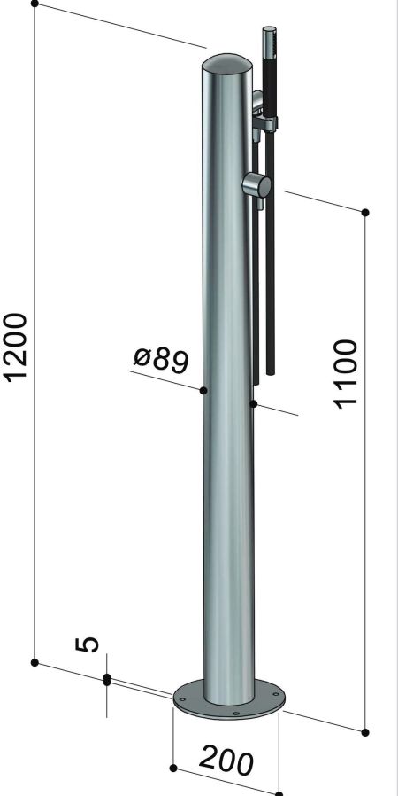 Colonne de douche extérieure avec douchette-  Spring - Col 90 - Fontealta