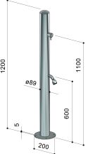Colonne rince-pieds extérieure design inox 316 - Spring Col 90 L