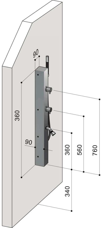 Douche extérieure murale inox - In & Out - P9 - Fontealta
