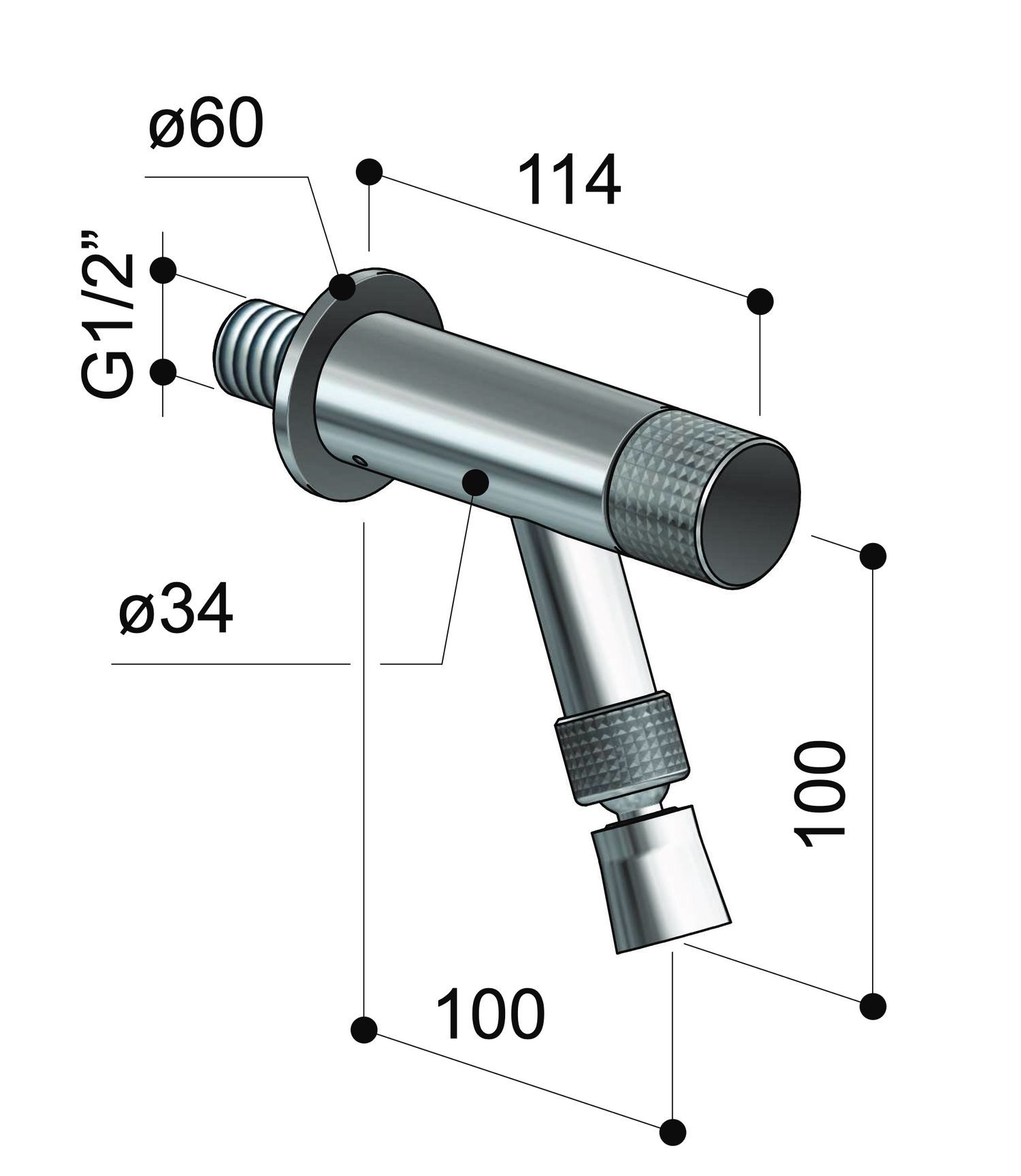 Robinet extérieur mural design inox 316 rince-pieds - Spring W10 FS