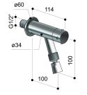 Robinet extérieur mural design inox 316, rince-pieds - Spring W10 FS L