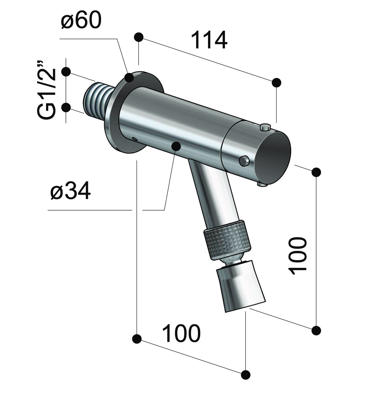 Robinet extérieur mural design inox 316, rince-pieds - Spring W10 FS L