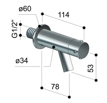 Robinet mural inox - Waterline - W10 L - Fontealta