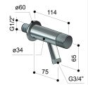 robinet mural inox design avec raccord cannelé Spring W10 HB Fontealta