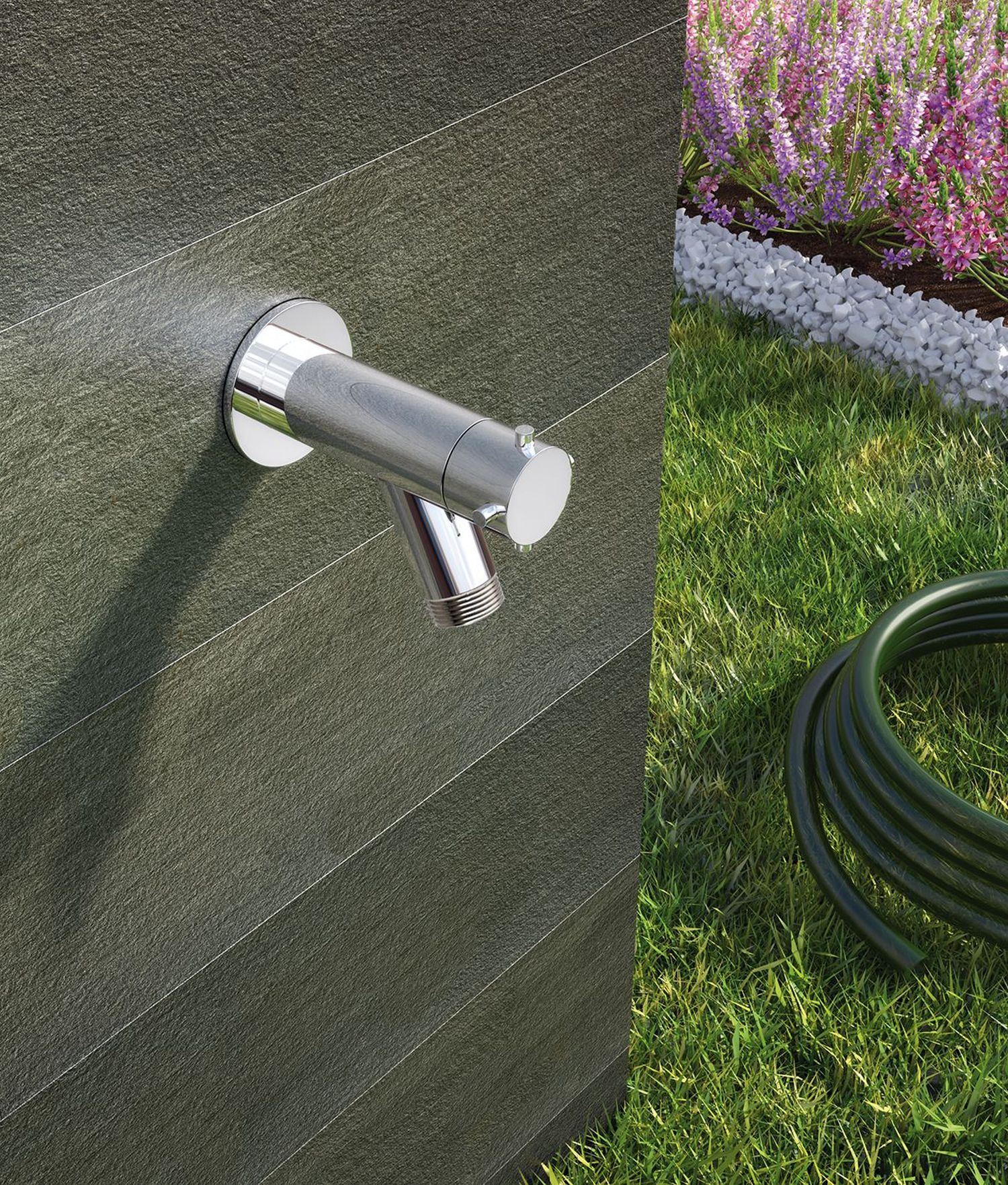 Robinet extérieur mural design inox 316 avec picot - Spring W10 HB L