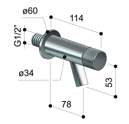 Robinet mural inox - Waterline - W10 - Fontealta